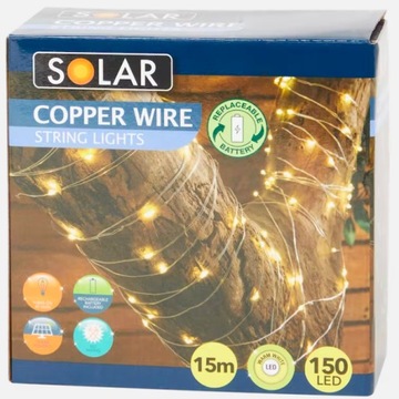 GIRLANDA OGRODOWA DRUT SOLARNY 150 LED 15m SOLAR