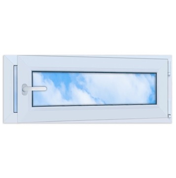 Okno PCV białe 100x40 PRAWE, nowe 1000x400 mm rozwierno uchylne, dwuszybowe