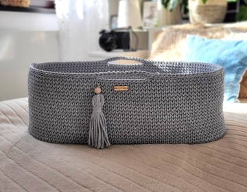 Kosz Mojżesza BOHO Handmade ciemny szary