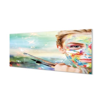 Lacobel ochronny do kuchni Kobieta pędzle 125x50