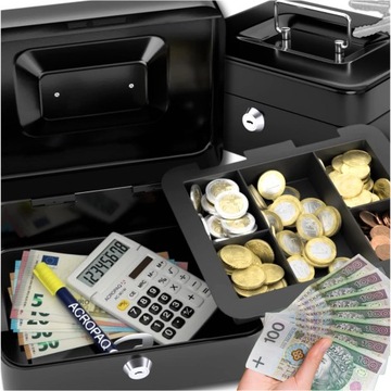 БОЛЬШАЯ МЕТАЛЛИЧЕСКАЯ КАССЕТА МОНЕТЫ БАНКНОТЫ БОЛЬШОЙ СЕЙФ XXXL