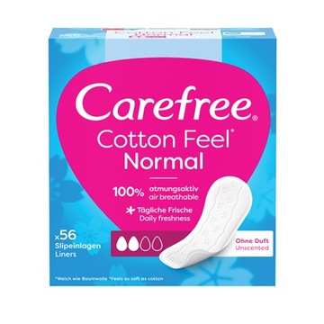 CAREFREE Cotton Feel wkładki higieniczne nieperfumowane Normal 56szt