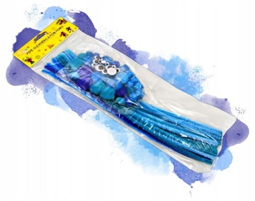 КРЕАТИВНЫЙ НАБОР ИЗ ПРОВОЛОКИ ГЛАЗ, СИНИЕ ПОМПОНЫ