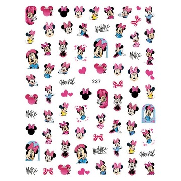 1 szt. Disney myszka miki Mickey Minnie naklejka na paznokcie król lew różowy