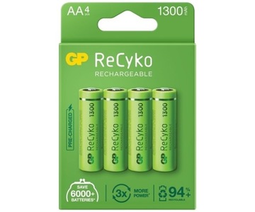 4x GP Recyko+ New R6/AA 1300mAh Series 1,2V Ni-MH