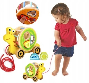 ДЕРЕВЯННЫЙ СОРТЕР НА СТРУНЕ ИНТЕРАКТИВНАЯ МОБИЛЬНАЯ ИГРУШКА МОНТЕССОРИ