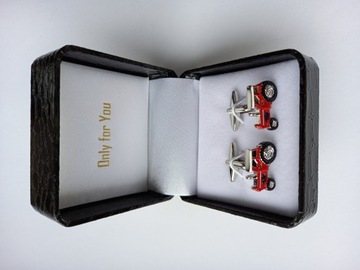 Элегантные запонки CLAAS Tractor для Фермера - красный трактор