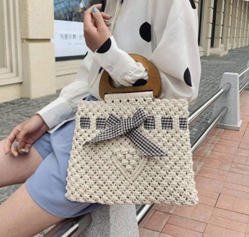 Элегантная корзинка для рук, плетеный бант из макрамы для лета.