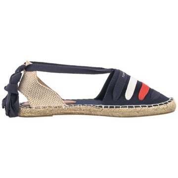 Buty Espadryle Damskie Tommy Hilfiger Flat T3A7-33280 Blue Granatowe