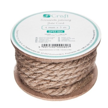 SZNUREK JUTOWY 4MM X 5M NATURALNY