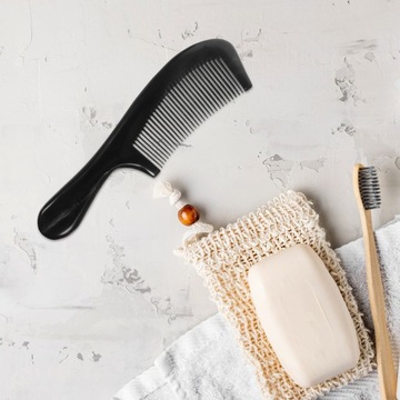 Гребень из говяжьего гребня из натурального рога Гребень из черного рога буйвола