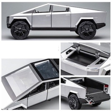 Модель Tesla Cybertruck 1:24, выдвижная игрушечная машина со звуком и светом.