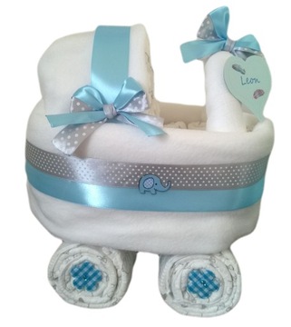 БОЛЬШОЙ ТОРТ PAMPERS 2 из подгузников для детского душа