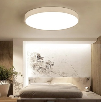 БЕЛЫЙ СВЕТОДИОДНЫЙ ПОТОЛОЧНЫЙ СВЕТИЛЬНИК 40 СМ СОВРЕМЕННЫЙ ДЛЯ КУХНИ-ГОСТИНОЙ, КРУГЛЫЙ