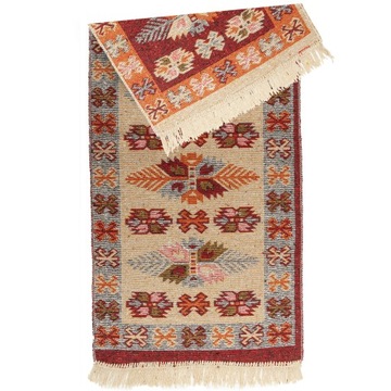 Dywan Kilim Chodnik Dwustronny Boho 60x120cm Bordo