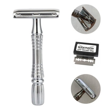 Традиционная классическая бритва для бритья с зеркальными лезвиями Wilkinson