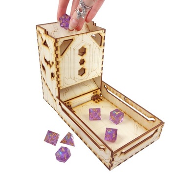 DICE TOWER НАВЕСНАЯ КИБЕРПАНКОВАЯ ДЕРЕВЯННАЯ DICE TOWER 15 СМ