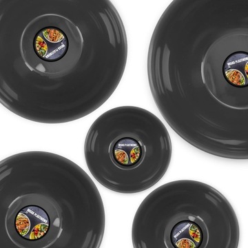 НАБОР КУХОННЫХ МИСШЕК ПЛАСТИКОВЫЕ МИСКИ 5 шт КРУГЛАЯ ЧАША ЧЕРНАЯ ЧАША