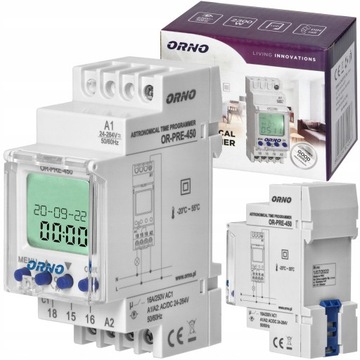 Elektroniczny programator czasowy 100 programów 1 wyjście 16A/230V ORNO