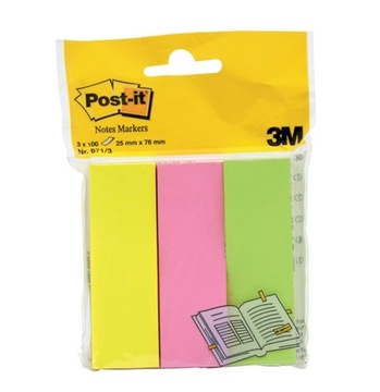 ZAKŁADKI INDEKSUJĄCE POST-IT 26X76MM 3X100 KARTEK