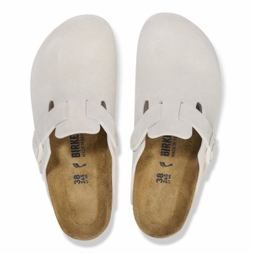 Białe Zamsz Buty Męskie Klapki Birkenstock r.43