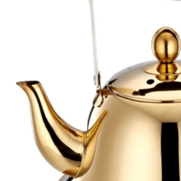 Чайник кухонный со свистком, с подогревом, цвет золота.