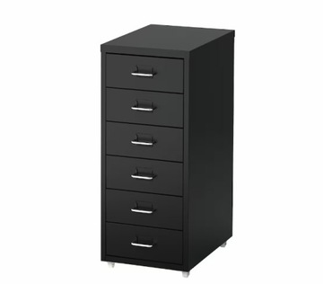 IKEA HELMER Komoda na kółkach, czarny, 28x69 cm