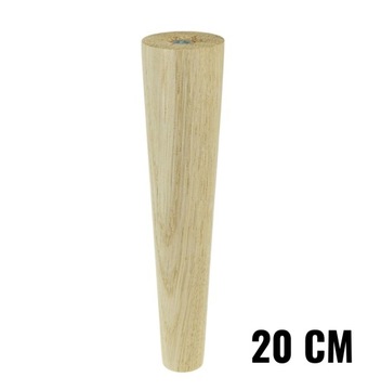 Noga nóżka dębowa 20 cm dąb nóżka prosta surowa x1