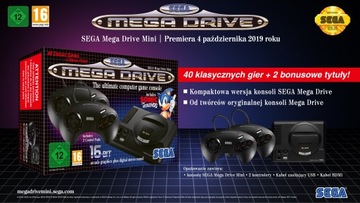 Мини-консоль SEGA Mega Drive MEGADRIVE MINI 2019 + 2 контроллера, 42 игры