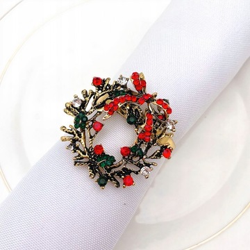 6 ШТ. РОЖДЕСТВЕНСКИЕ КОЛЬЦА КОЛЬЦА ДЛЯ САЛФЕТОК УКРАШЕНИЯ ОРНАМЕНТЫ ОЛЕНЕЙ