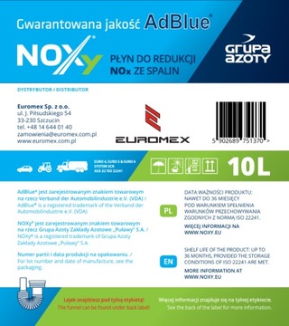 Ad Blue NOXY (с воронкой) 10л