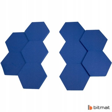 Акустическая пена Шестиугольник 10 шт. СИНИЙ шестигранник панель детская комната