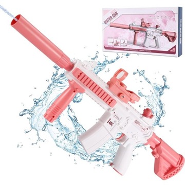 RÓŻOWY AUTOMATYCZNY PISTOLET NA WODĘ ELEKTRYCZNY WYRZUTNIA WODNA 500 mAh