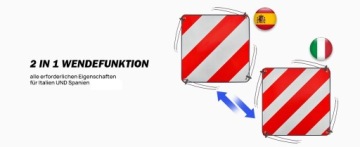 Предупреждающая табличка на багажник кемпера Италия Испания 50х50см