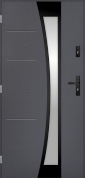 POLSKIE DRZWI ZEWNĘTRZNE INOX NWIS BLACK 72MM 90CM