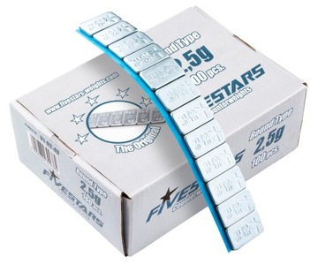 Ciężarki SLIM Płaskie FIVESTARS 2,5g Szeroka Taśma 100 pasków