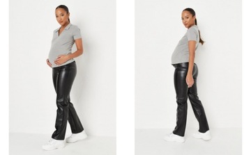6J 09 MISSGUIDED SPODNIE EKO SKÓRA CZARNE 36