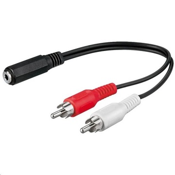 Kabel Audio adapter 10cm MINI JACK gniazdo chinch