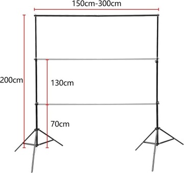 КОМПЛЕКТ ШТАТИВА ДЛЯ ПОДВЕСКИ ФОНОВ 2x3M + 4 ЗАЖИМА RELOTA