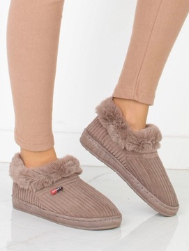 7833 БЕЖЕВЫЕ УТЕПЛЕННЫЕ ДОМАШНИЕ ТАПОЧКИ МЕХОВЫЕ МУЖСКИЕ ТАПОЧКИ 42