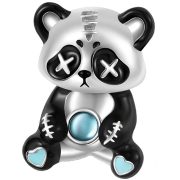 Charms Zawieszka Charms Panda Zombie z Cyrkonią Srebro 925 Charmsy Trusky
