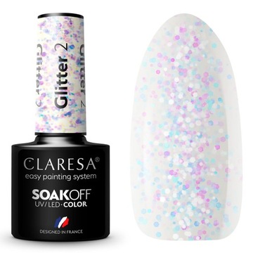 Lakier Hybrydowy z Brokatem Claresa Glitter 2