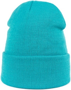 Czapka beanie Uno - klasyczna, uniwersalna, zimowa Turkusowy