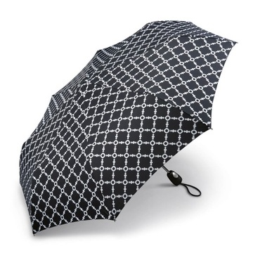 Automatyczna ekskluzywna parasolka damska Pierre Cardin czarna we wzory