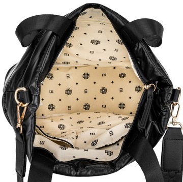 MONNARI Женская черная СУМКА-ШОППЕР, СТЕГАНЫЙ РЕМЕНЬ