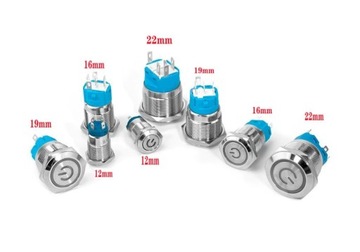 Кнопочный переключатель металл 22мм LED 12V 24V mo