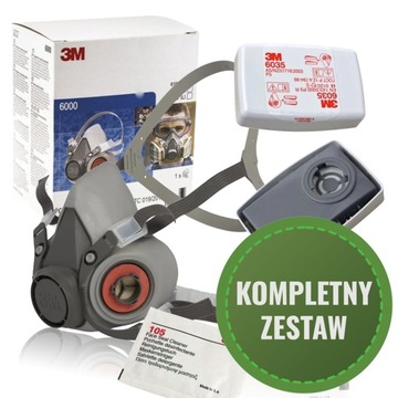 Półmaska Lakiernicza 3M 6200 M Kompletny Zestaw