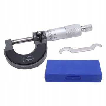 MIKROMETRY 0-25mm/0.01mm ZESTAW MIKROMETR + BOX