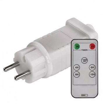 Блок питания, контакт для елочной гирлянды, таймер, пульт дистанционного управления.