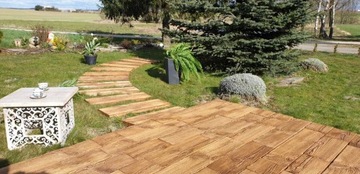 Бетонная доска, имитация дерева, терраса, сад, бетонное дерево